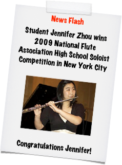 News Flash

Student Jennifer Zhou wins 2009 National Flute Association High School Soloist Competition in New York City

￼

Congratulations Jennifer!